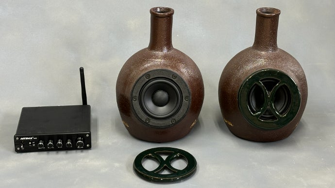 千葉県屏風ヶ浦 海の粘土で職人手作り！陶器スピーカー「Amano Iwabue