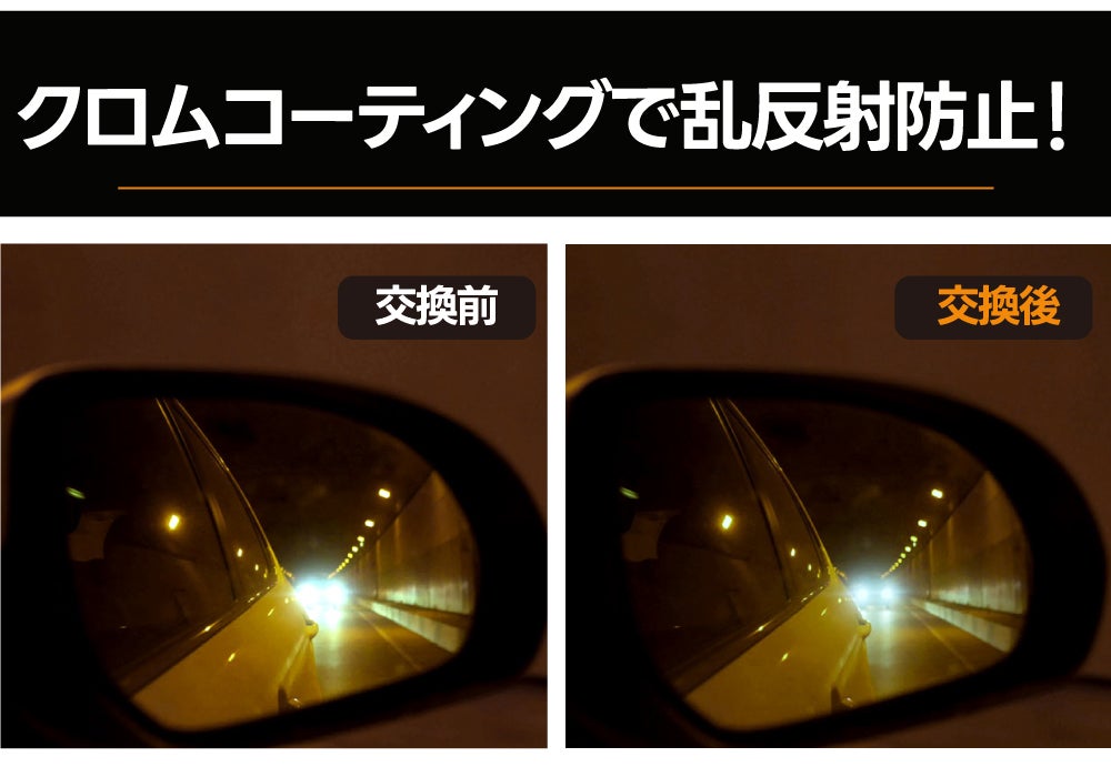 驚きの視界！750Rの広角・ 撥水・防眩機能付き!純正交換タイプサイド