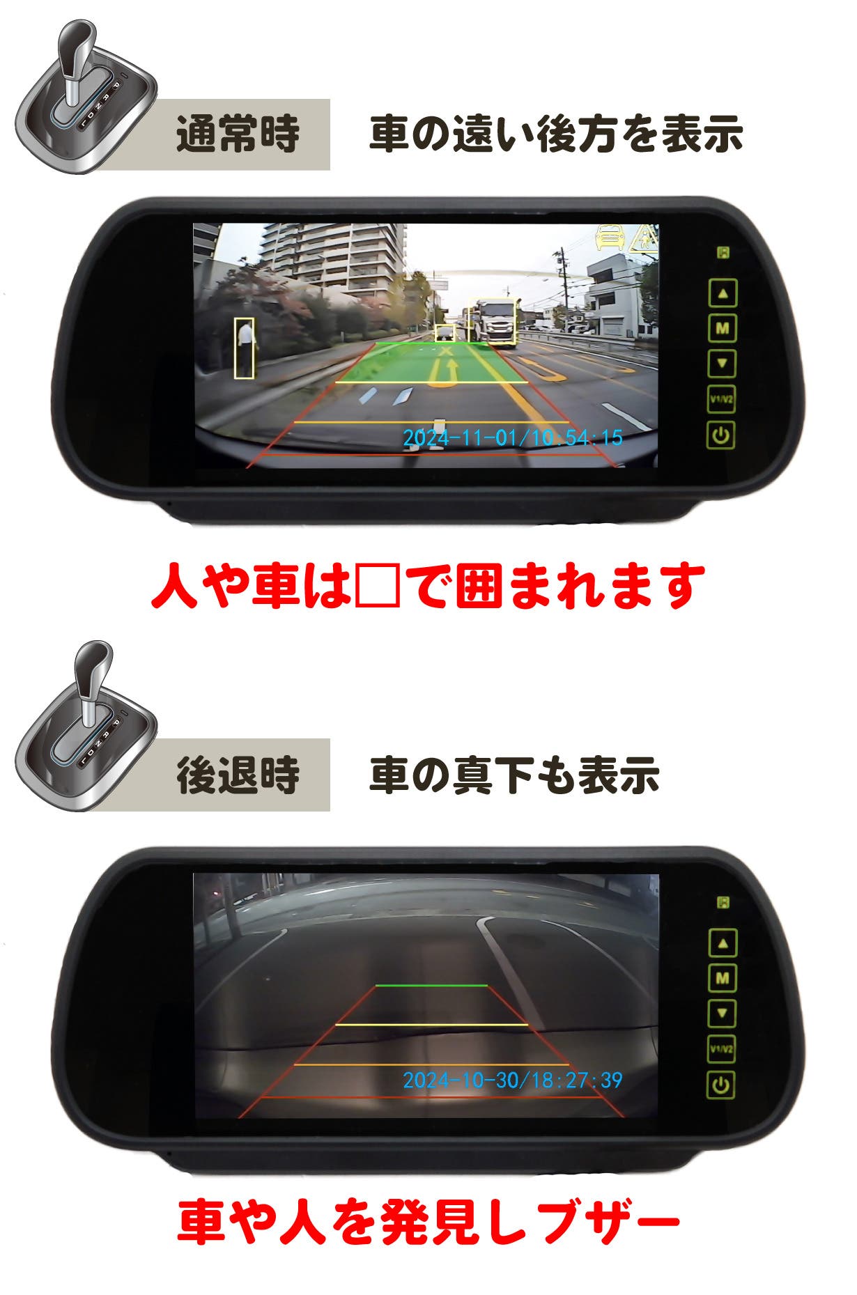 後方が見えない車種の方必見!AI機能搭載!車と人を認識して警告バックモニター|マクアケ - アタラシイものや体験の応援購入サービス