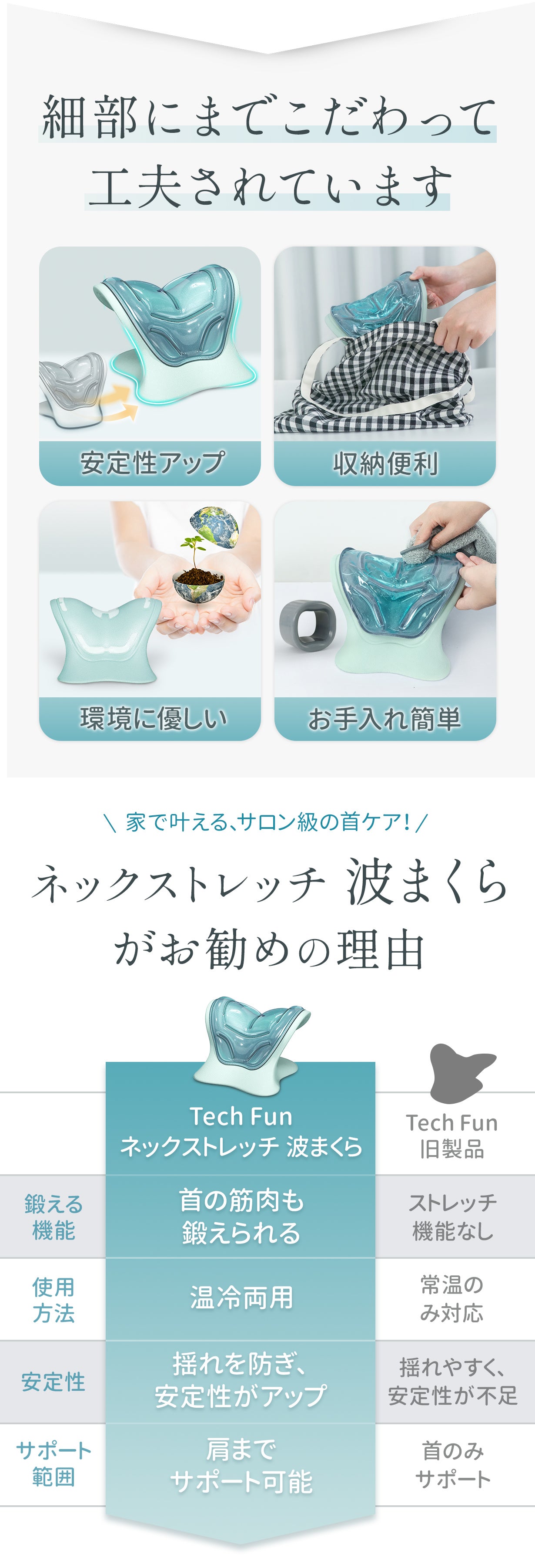 ネックストレッチ波枕｜医学博士監修。寝る前に首のストレッチで幸せな