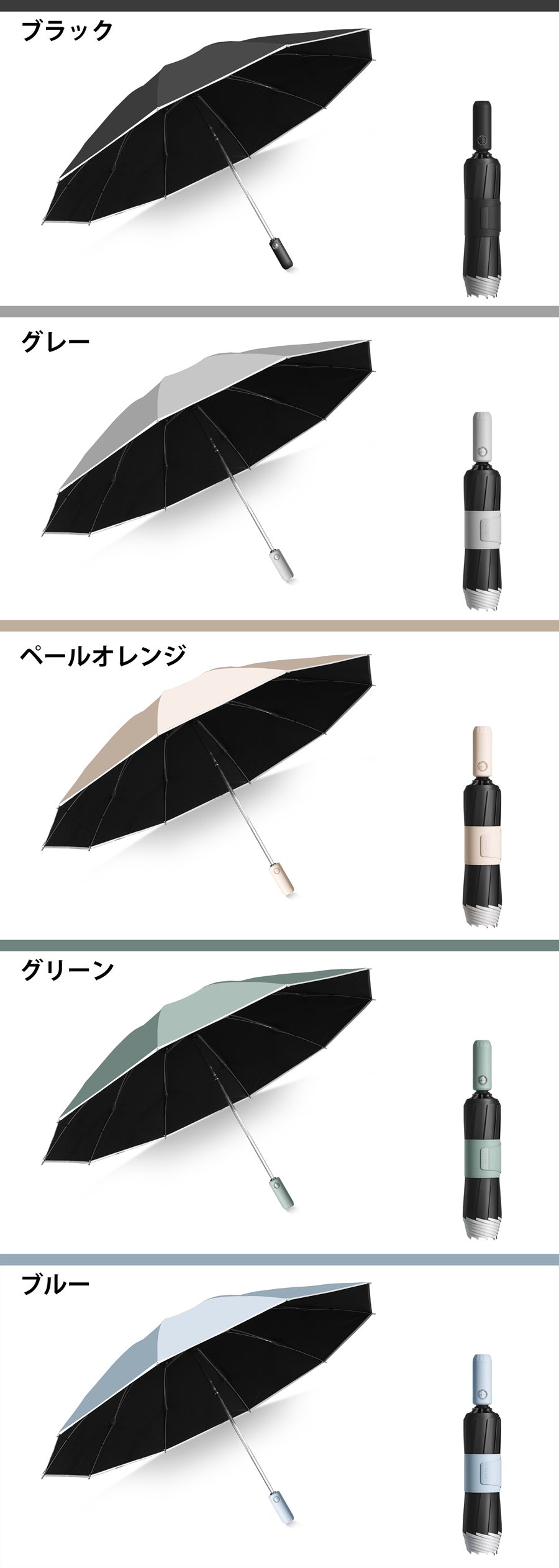 Makuake｜【傘の煩わしさゼロ！】ワンプッシュで一瞬開閉、全天候対応
