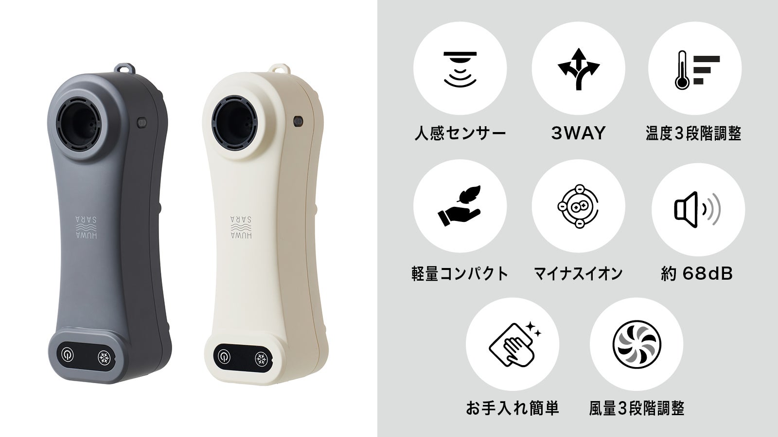 新品未使用 コンパクトボディドライヤー フワサラ ホワイト Makuake main_43874.jpg?version=