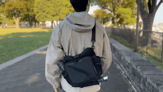 MAKUAKE 4way 高級再生レザー　ドラムバッグ　ブラック DEVICE Work ナイロン ミリタリー 4way ヒップバッグ リュック