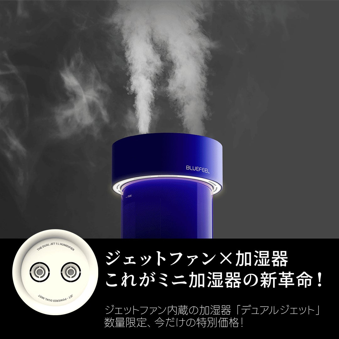 強力パワージェットファン搭載！デュアル垂直噴射！大容量ミニ加湿器