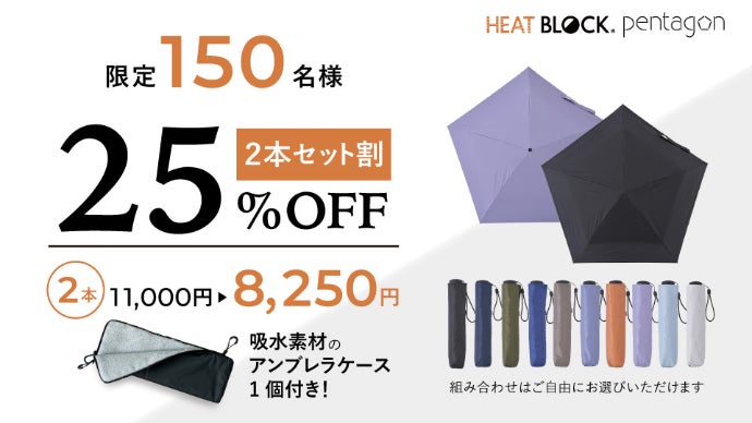 アクリルヒランヤ、ペンタゴンセット 超軽量の傘、ペンタゴンシリーズ最新作！ 軽すぎる折りたたみ
