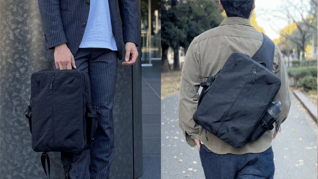 ATTIV 6層構造15ポケット 撥水加工 多機能スリングバッグ