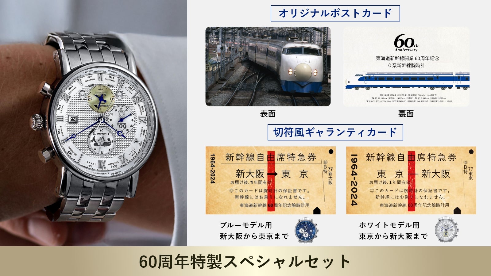 ［稼動品］JR東海　腕時計 東海道新幹線開業60周年記念 0系 GMT腕時計 ホワイト