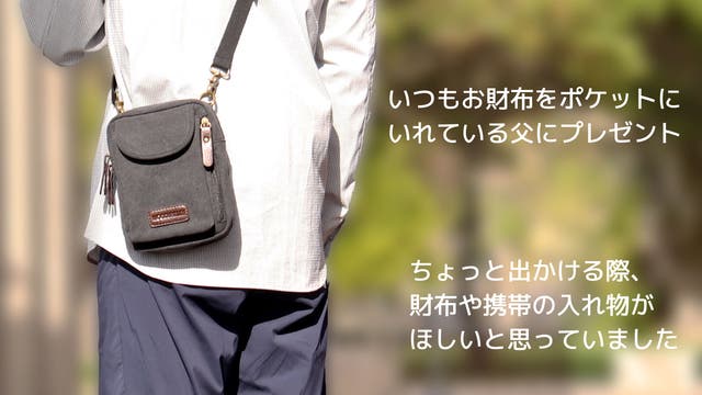ちょっとした外出、旅行に！大きなスマホや長財布が入る軽量帆布ミニ