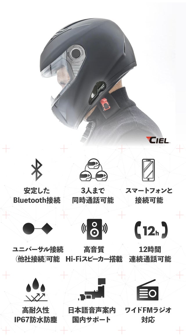 フルフェイス・システムヘルメット用 インカム 小型ボディタイプ フルフェイス・システムヘルメット用 インカム 小型ボディタイプ