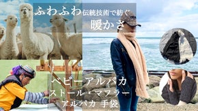 軽量で驚くほど暖かい！アンデスで育ったベビーアルパカのマフラー＆手袋【第3弾】