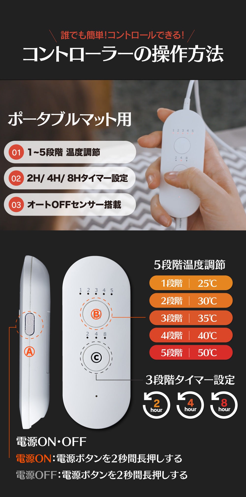 驚きの1mmの超薄型！丸洗い・モバイルバッテリー対応可能！炭素繊維ヒーターマット 驚きの1mmの超薄型！丸洗い・モバイルバッテリー対応可能！炭素