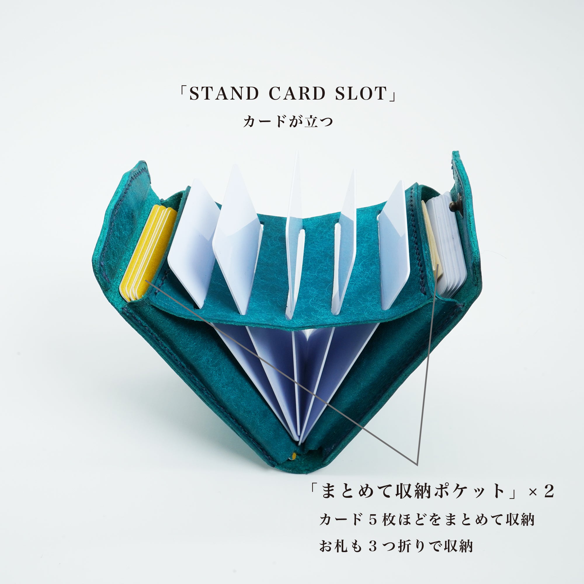片手で瞬時に開く！カードが立つスリムコンパクト「カードウォレット