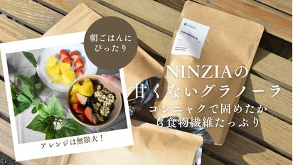 食物繊維たっぷり！NINZIAの甘くないグラノーラ！あなたの朝を変えて