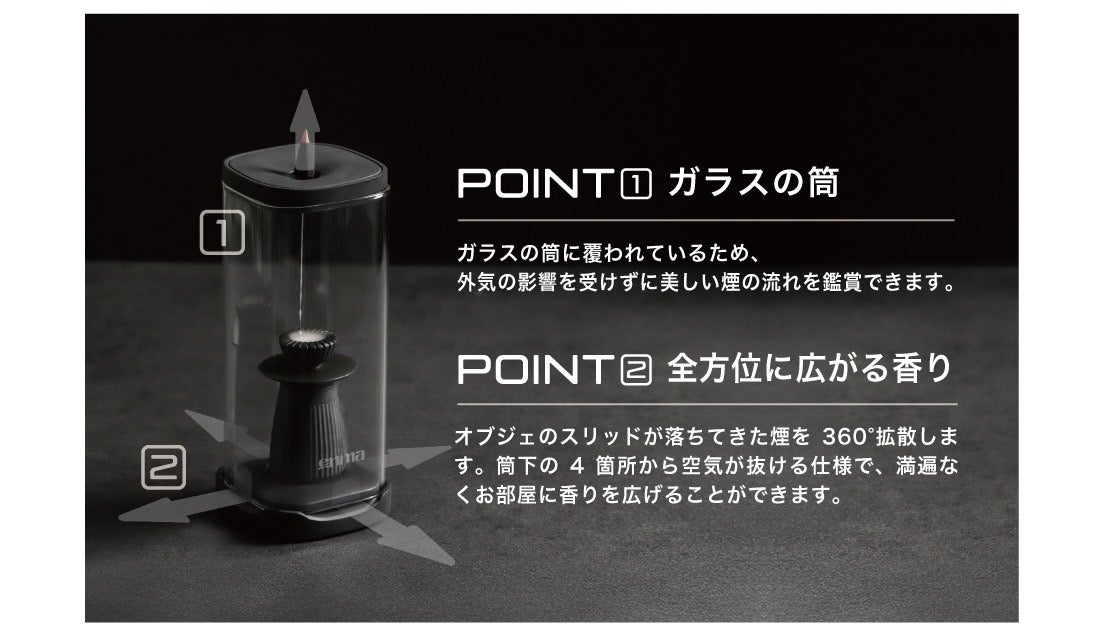 enma（煙摩-enma-）お香立て本体＋お香3種類セット enma（煙摩-enma-）お香立て本体＋お香3種類セット 新感覚！ 煙が下に