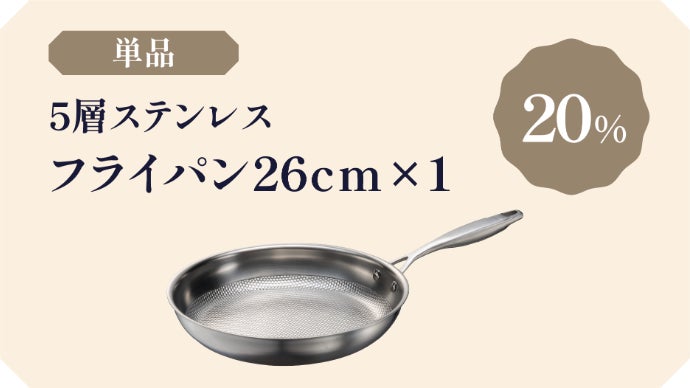 熱伝導率が高く時短調理！全面5層ステンレスフライパン＆中華鍋