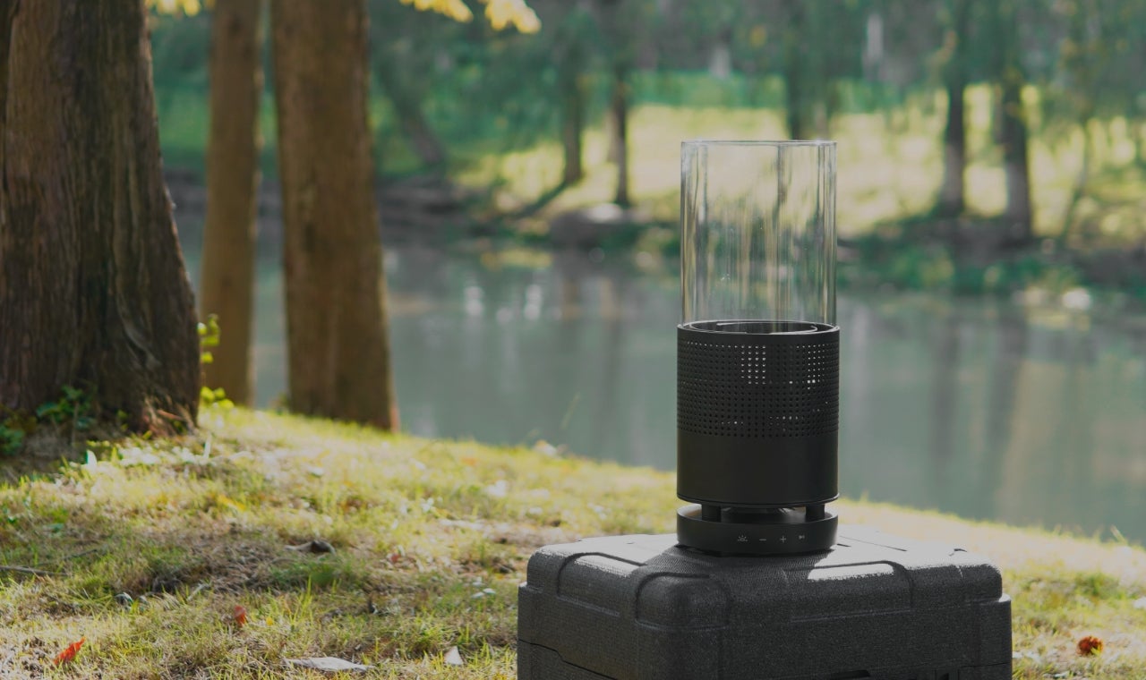 EMBU Flame speaker ポータブルストーブ&スピーカー　アウトドア 炎と音楽が融合！癒しの空間を彩る新体験。バイオエタノール暖炉