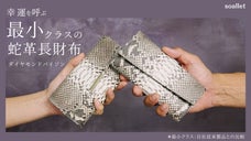 幸運を携帯する、手のひらサイズのダイヤモンドパイソン本革長財布"soallet"