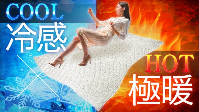 冬は極暖・夏は冷感でひっくり返すだけの新しいラグのかたち。