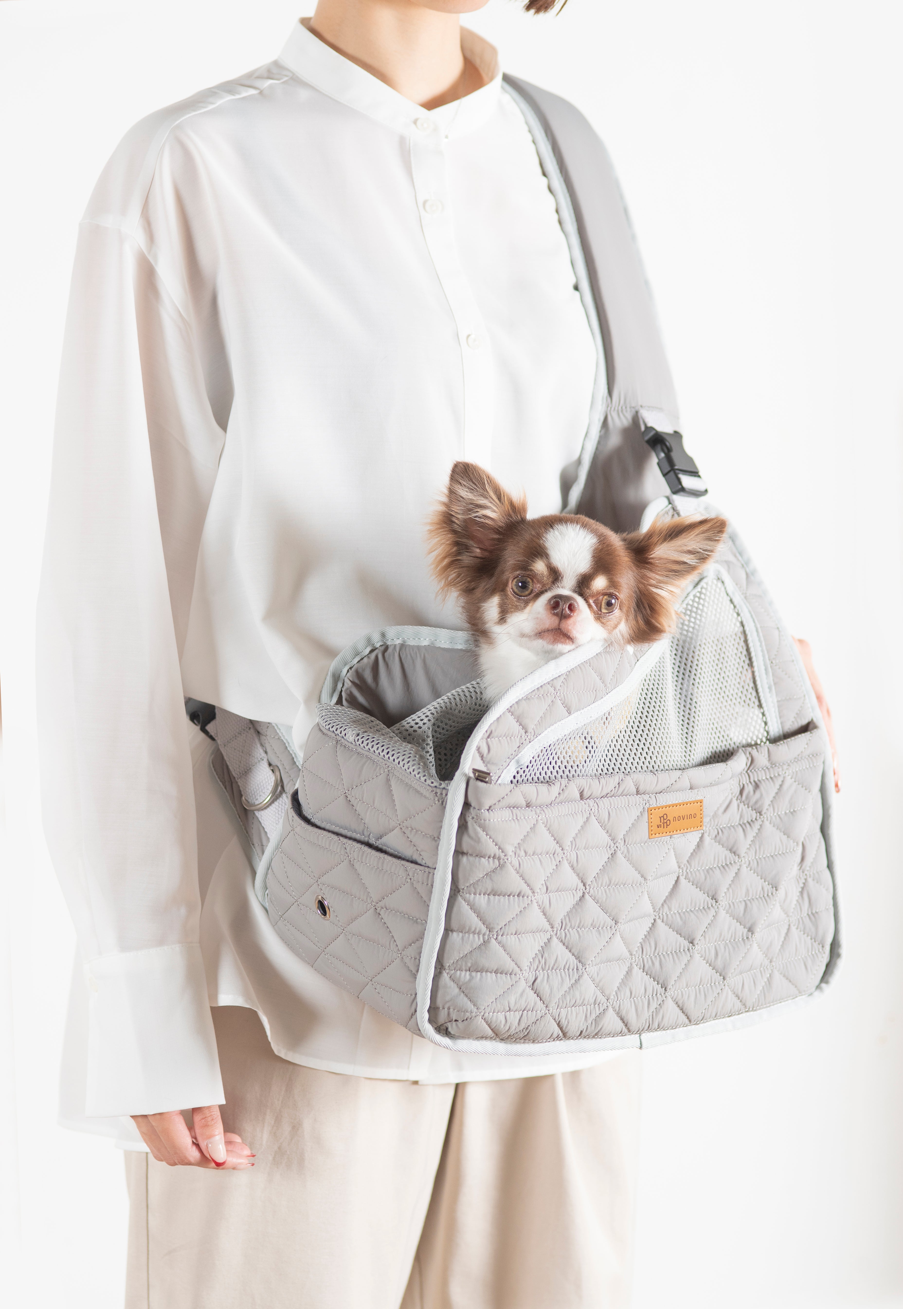 フロントスリングバッグ　犬用抱っこ紐　DADADA/ novino 楽天市場】【予約】DADADA/novino フロントスリングバッグ