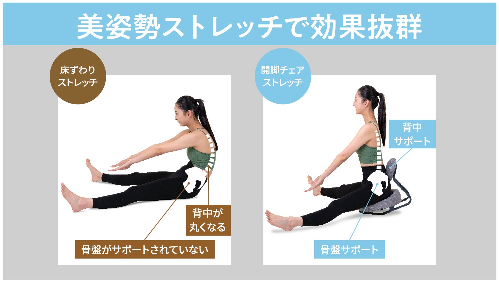 まるで人が押してくれてる感覚の開脚チェア！ インテリア志向の