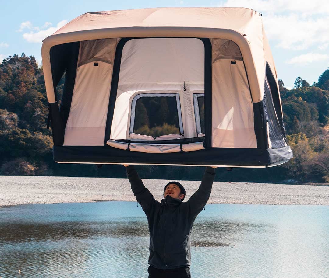 週末限定値下げ　 peakpod　エアールーフトップテント 超軽量！車上＆地上にも簡単設置！バッグに入れて持ち運べる本格