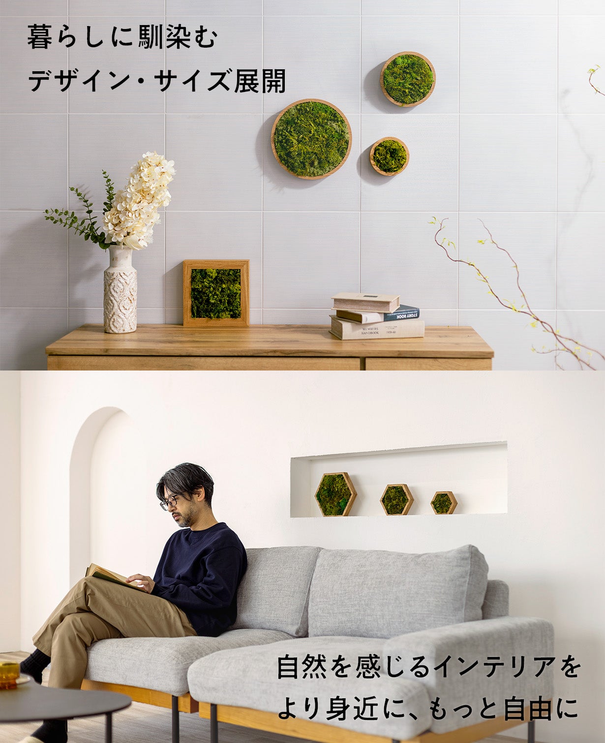 飾るだけ」“空気が変わる ” 苔 インテリア【呼吸するアートKOKE】第二