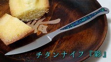 ＜チタン＞+＜螺鈿＞堅いチーズや崩れやすいケーキも崩さず切るチタンナイフ「彩」