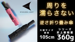 周りを濡らさない傘【GYAKUSOL】最新軽量版　逆さ傘の使いやすさを徹底改良！