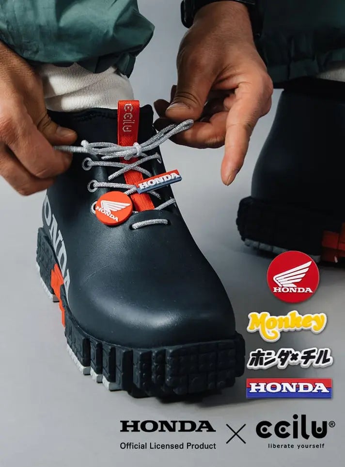 【極美品】HONDA ホンダ 27 バイカーシューズ BOA付き 防水 レザー Makuake｜【Honda×cciluコラボ第2弾】不朽の名車Monkeyが防水シューズ