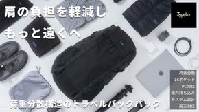 荷重分散×16ポケット｜冒険と絶景の旅へ｜身軽な機内持ち込みトラベルバックパック