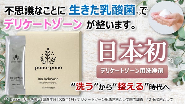 【日本初*1】生きた乳酸菌配合*2『デリケートゾーン用洗浄剤』誕生！フェムケアに