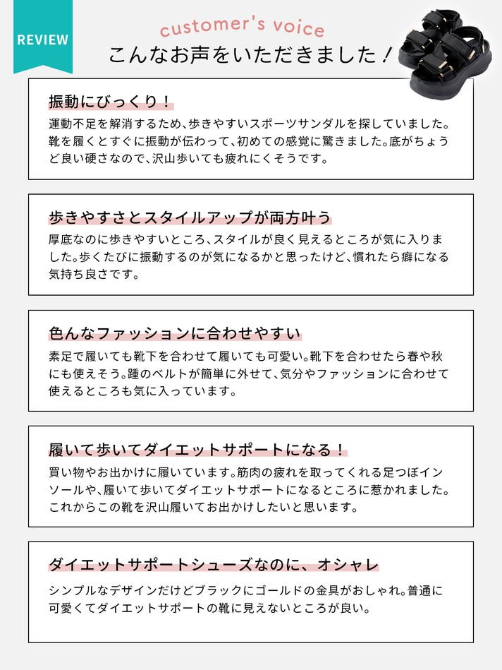 ダイエットサポート振動サンダル ブラック ダイエットが続かない人へ】履いて歩いて、頑張らないから続け