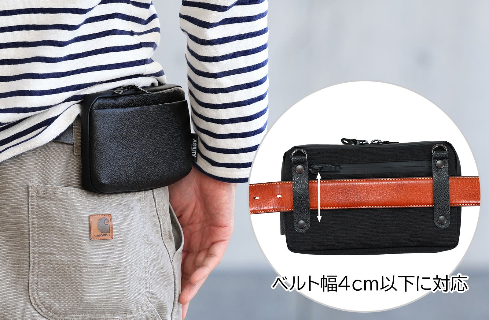 スマホ・鍵・財布をひとまとめ 手ぶらミニバッグ パークポシェットW 撥