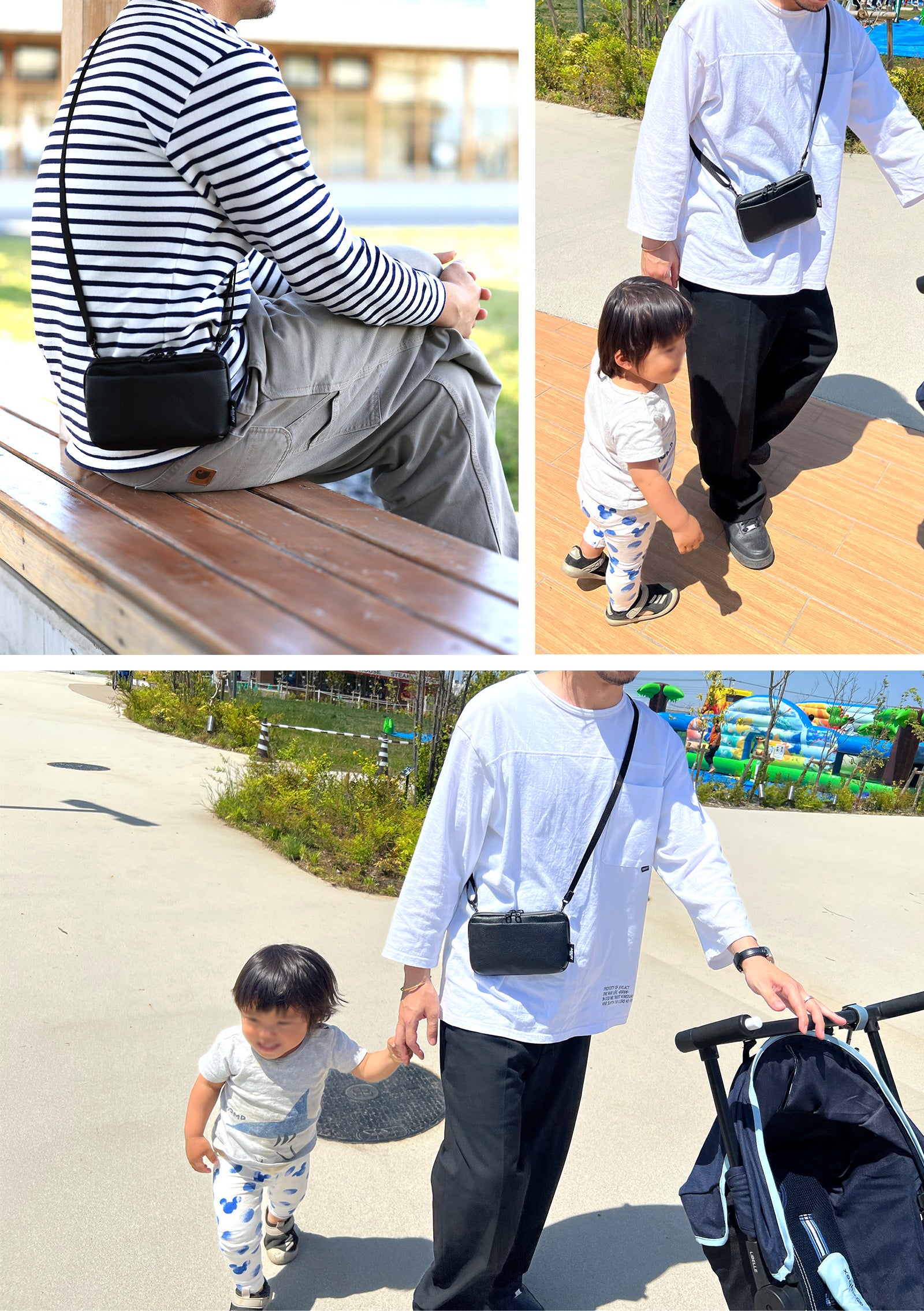 スマホ・鍵・財布をひとまとめ 手ぶらミニバッグ パークポシェットW 撥