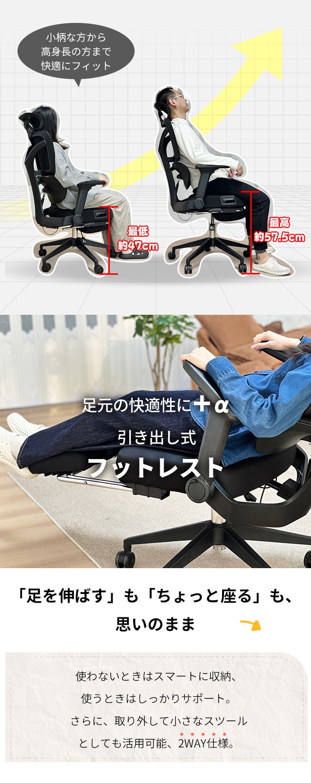 デスクチェア  お尻が喜ぶらくらく健康チェア☆ 腰ラク革命！あなたの身体に、やさしくフィットする【オフィスチェア