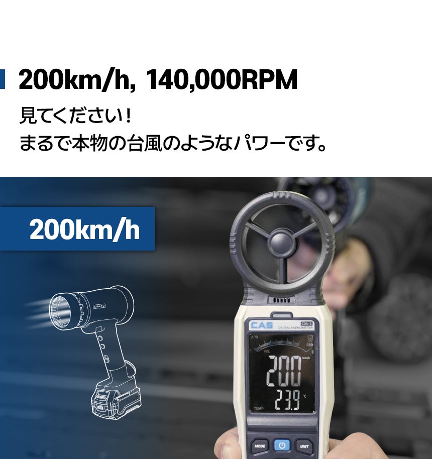 手のひらに嵐を。時速200 kmの強力エアブロワー「AirCannon