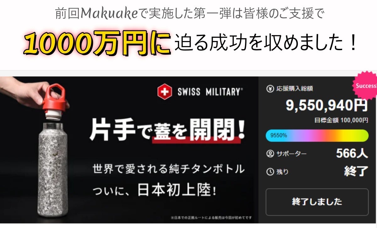 アンコール】99.8%チタンボトル｜軍用規格再進化SWISS MILITARY