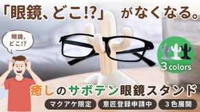 【意匠権登録出願中】  『眼鏡、どこ？』がなくなる！癒しのサボテン眼鏡スタンド！