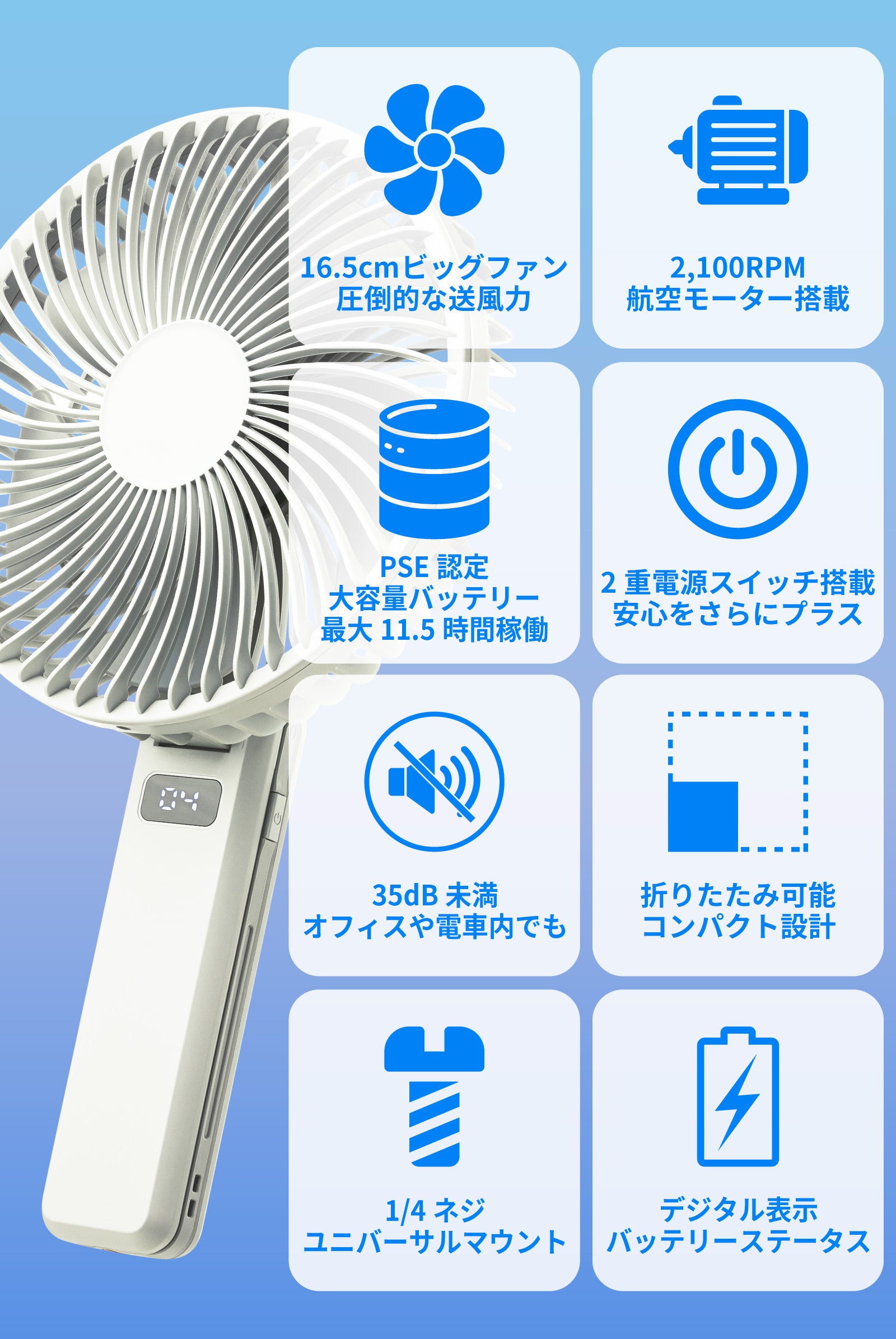 驚異の風量をお好きな場所で】手のひらサイズのワイヤレス