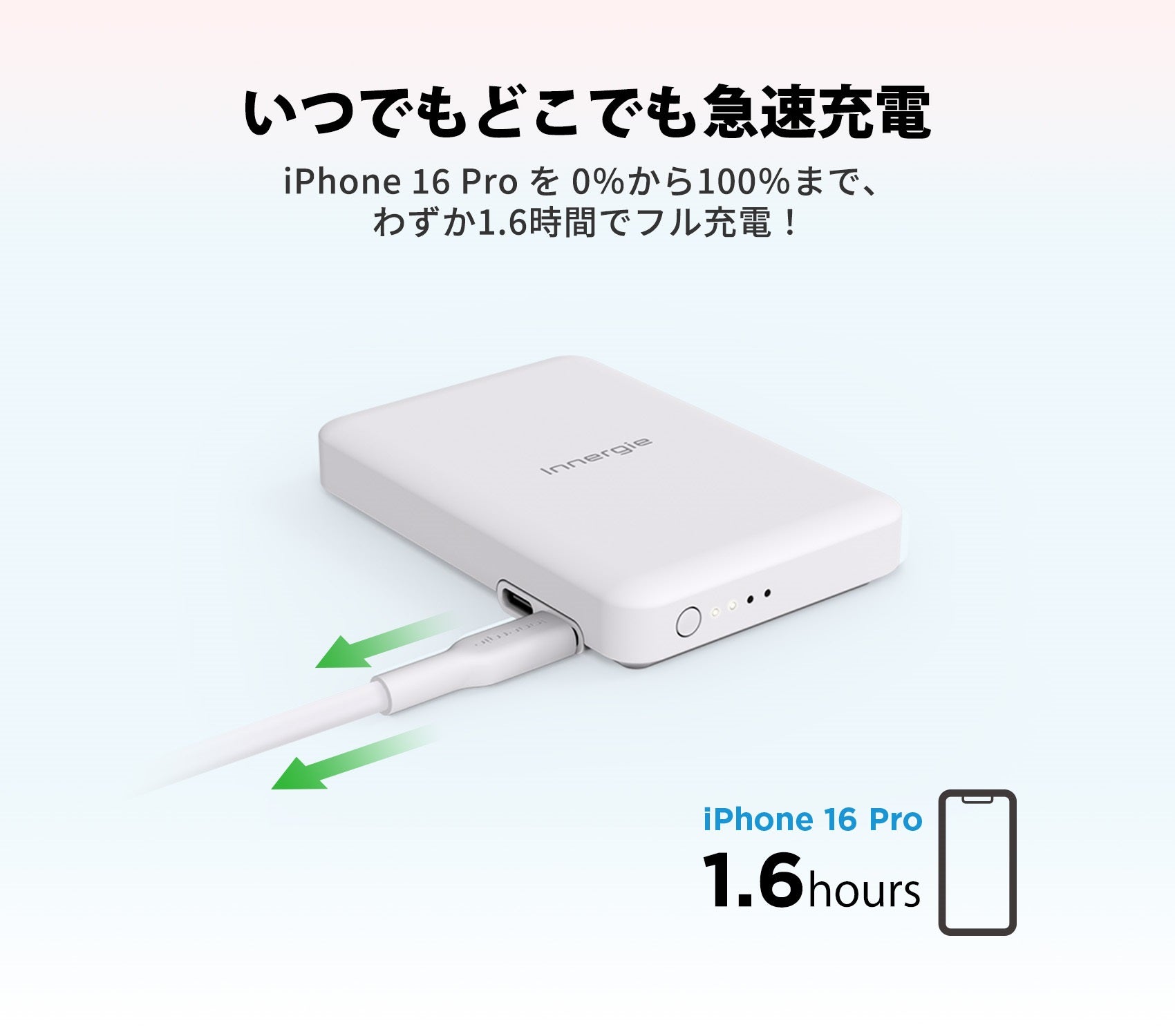 小さなボディに働く自由を。｜Qi2×USB-C ｜45W出力×10,200mAh