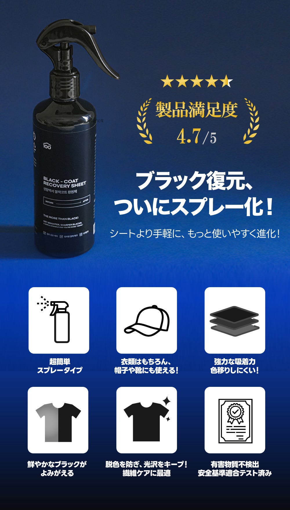 M　　OHGA  未使用新品　スフレペプラムプルオーバー　ブラック Makuake｜【洗濯不要】かけるだけで、黒ツヤ復元！ブラック復元