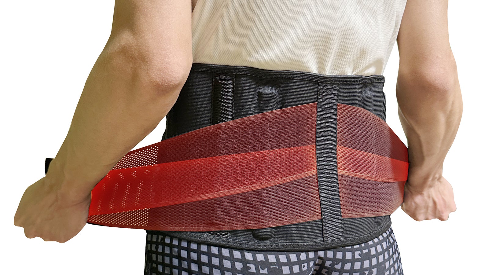 健康腰ラク下駄 天然杉　フリーサイズ赤黒 まるで腰の岩盤浴】希少鉱石の遠赤外線で温める！がっちり支える腰