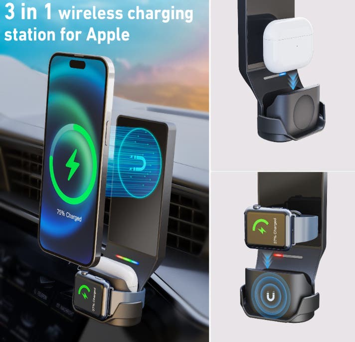 ながら運転せずにすむ! Appleデバイス3台まとめて“置くだけ充電