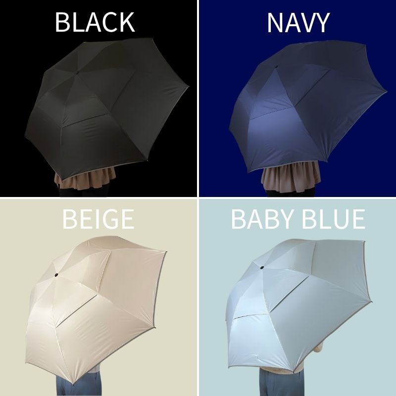 NURASAN-J27WS　ブラック　makuake 2本セット 3秒乗車】濡れるスキを与えない。雨x暑さx強風に対応したワイド傘で