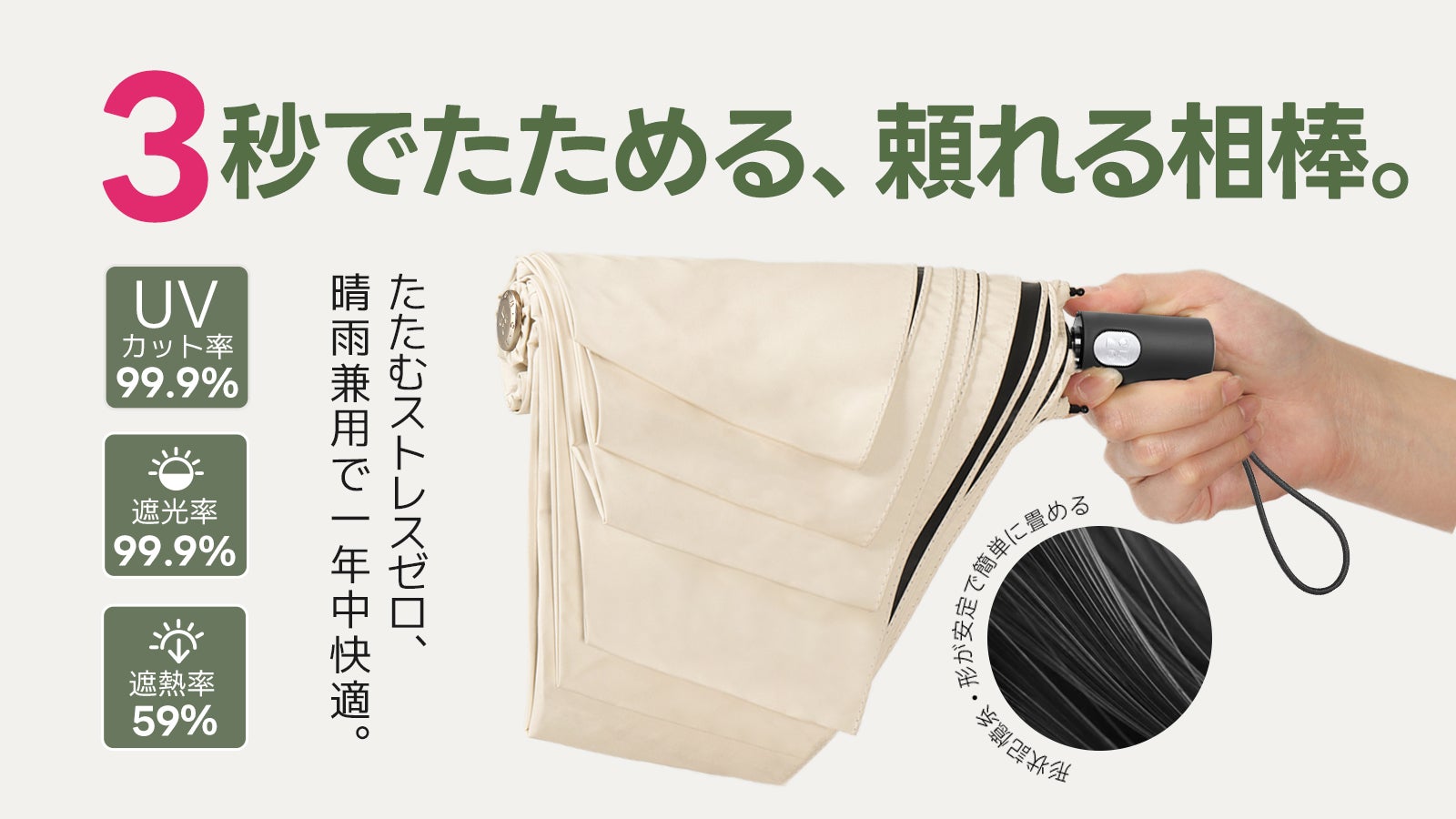 フォクシー　カタログ掲載　麻混　折りたたみ　日傘 nifty colors × forksy. 】ニフティカラーズ 別注 遮光 晴雨兼用