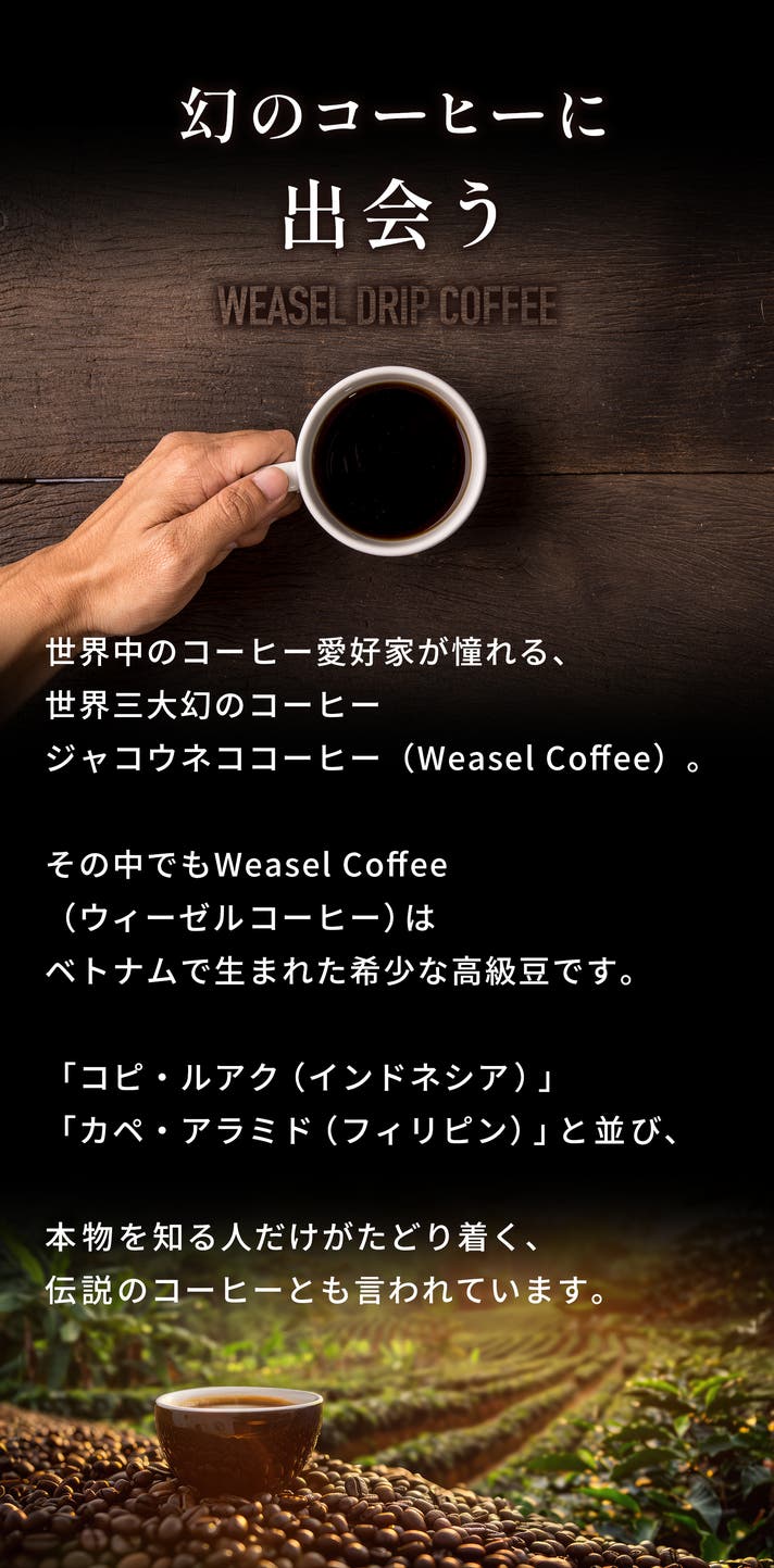 世界三大幻コーヒーを日常に】幻のジャコウネココーヒー。老舗