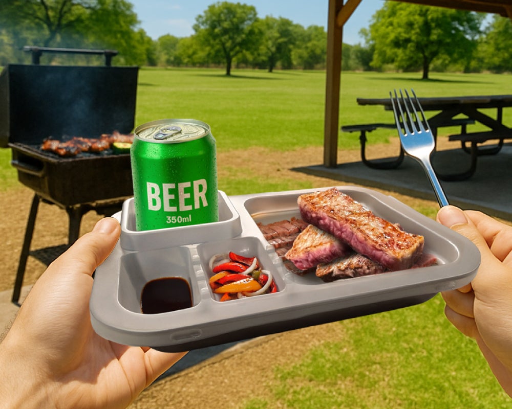 もう紙皿には戻れない】 飛ばない、冷めない、洗わないBトレーがBBQの