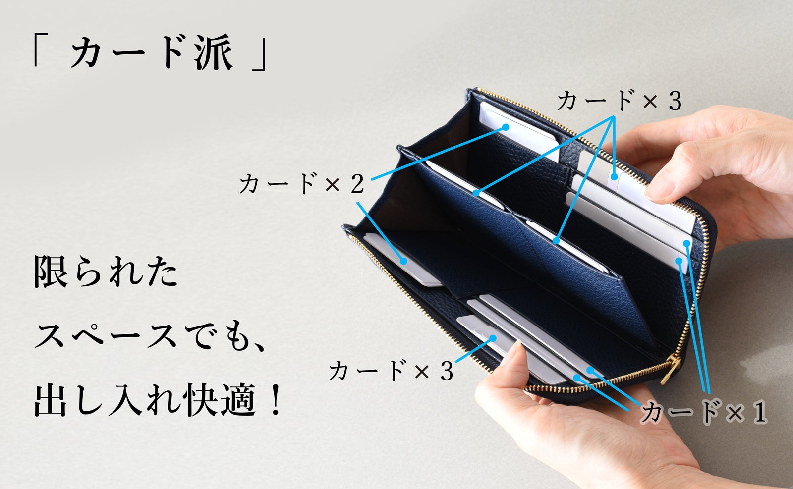 PIKA(無言購入すみません) コンパクト”だけ”ではない。縦入れカードもつっかえず収まる特別