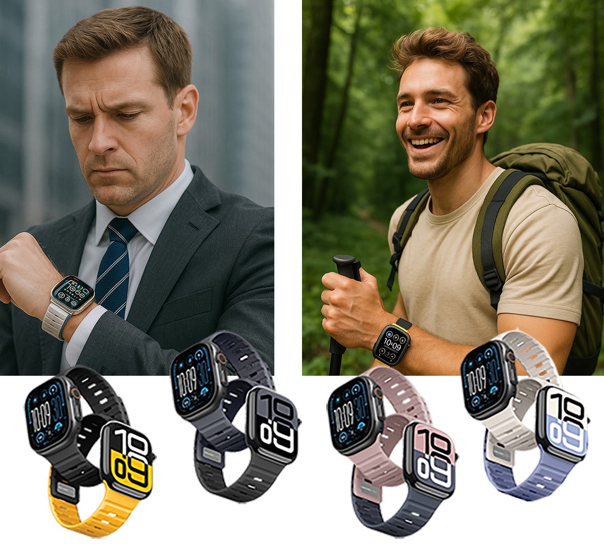 磁力で簡単装着!1セットで2種類のスタイルが楽しめるAppleWatch 磁力で簡単装着!1セットで2種類のスタイルが楽しめるAppleWatch