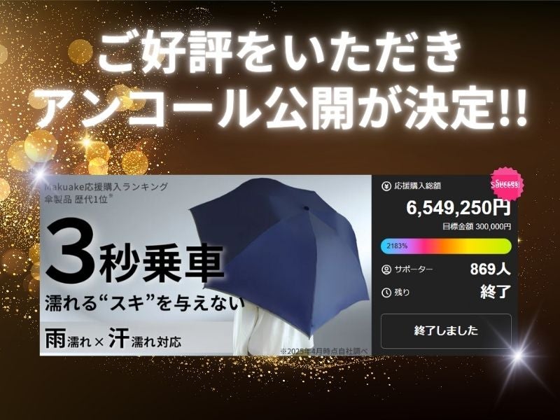 「 ご購入者様決定済み 」 アクセサリーセット アンコール】濡れるスキを与えない。雨でも汗でも濡らさない傘で